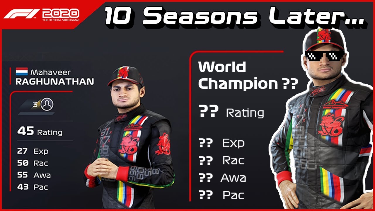 How good does the WORST RATED DRIVER on F1 2020 MY TEAM get?? 10 seasons with MAHAVEER RAGHUNATHAN!!