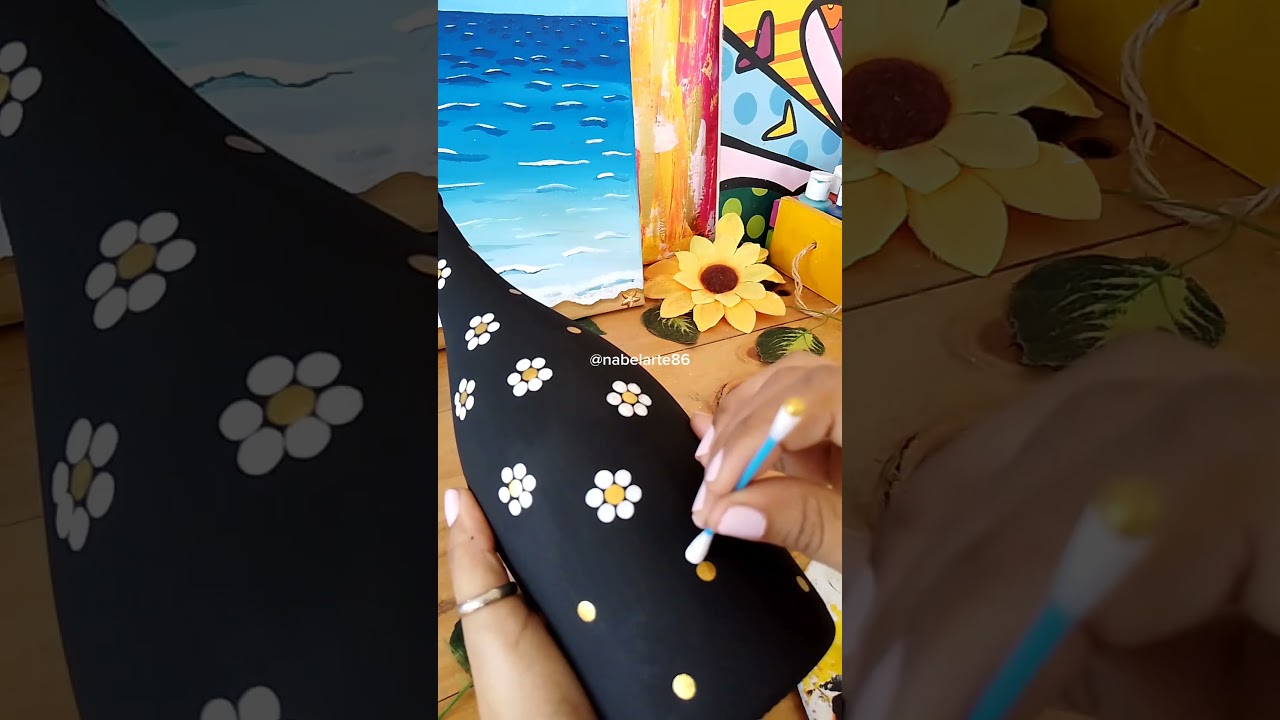 Ejercicios para pintar flores con puntos ⚪🟡#botellasdecoradas #puntillismo #flores #youtubeshorts