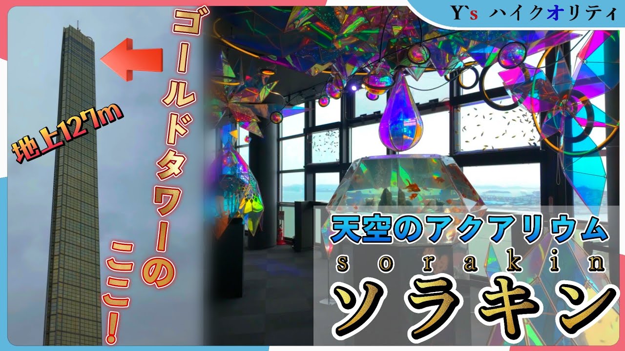 【4KHDR】天空のアクアリウム『ソラキン』in ゴールドタワー 香川県宇多津町 / Sky Aquarium 'Sorakin' in Gold Tower, Kagawa, Japan