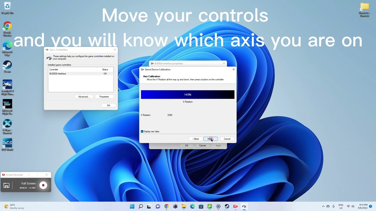 MaxFlightStick Windows 11 calibration