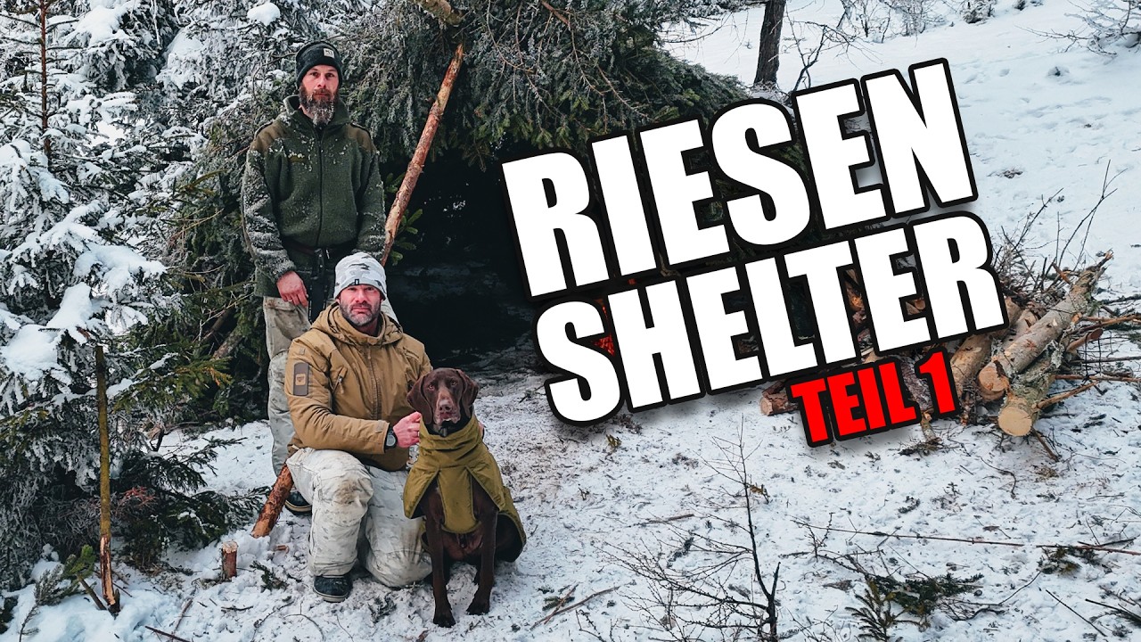 Riesen Shelter Projekt mit @silentoutdoors4412 und Odin in den Alpen ❄️ 🇦🇹
