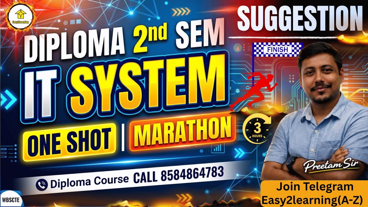 🔥IT System Suggestion For Diploma 2nd Sem | MARATHON CLASS | ONE SHOT |Preetam Sir⚡Easy2learning App