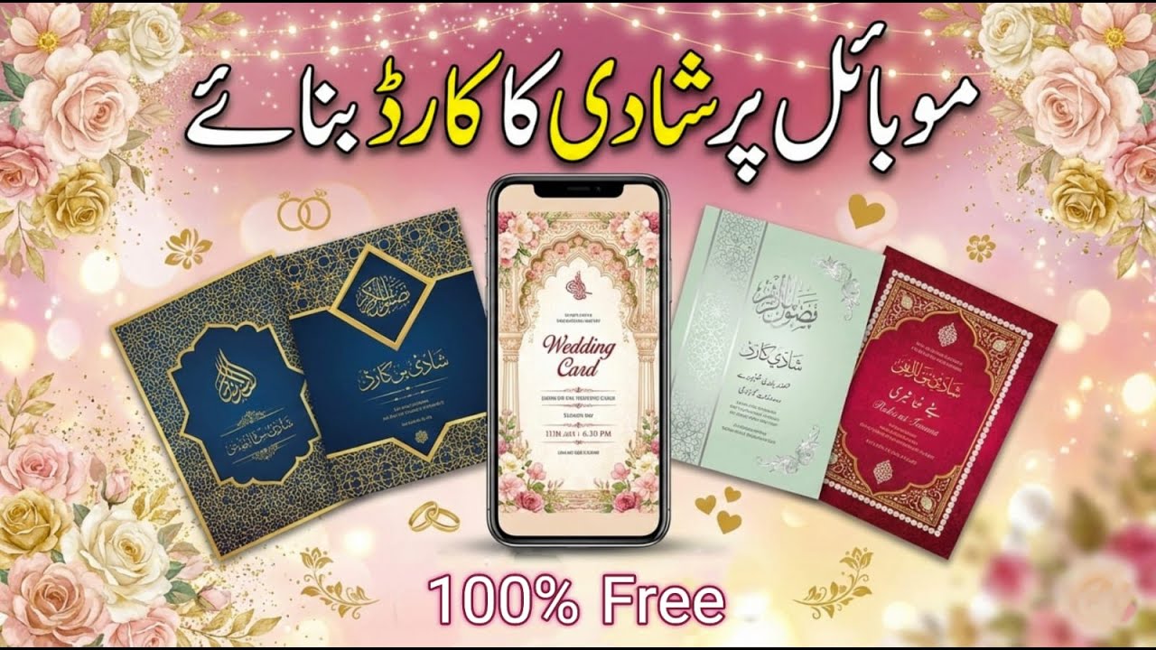 Mobile Par Wedding Card Kaise Banaye | Shadi Card Design | شادی کارڈ بنانے کا طریقہ | Imagitor