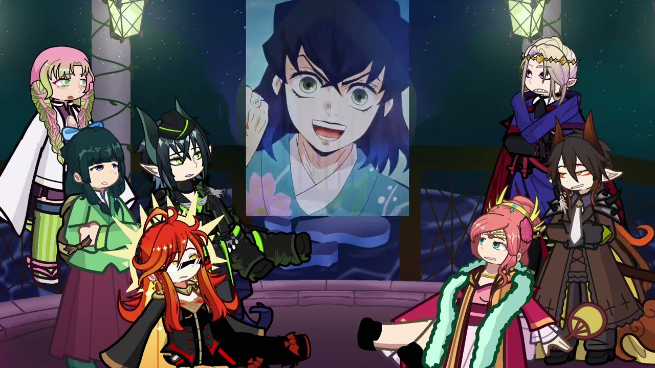 Fandoms react to inosuke | Giyuu | demon slayer | Gacha Life 2