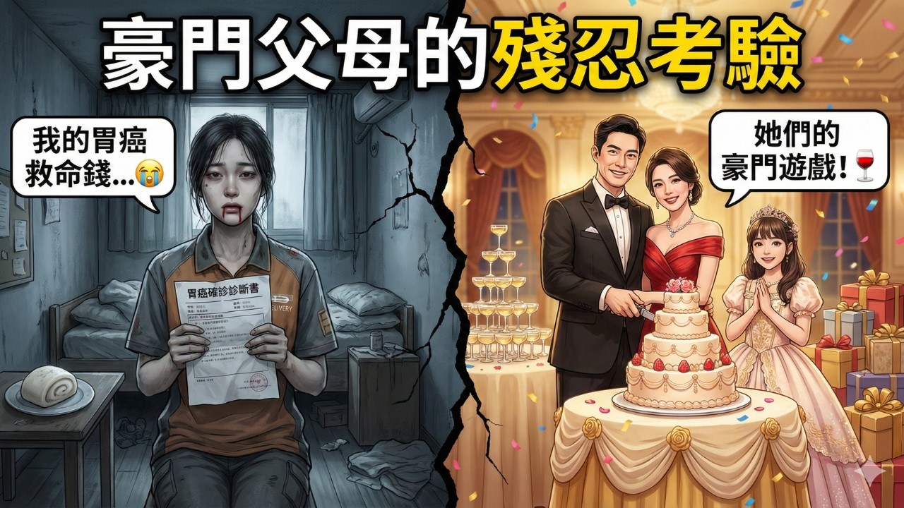 【淚目】我一天打三份工累出胃癌，父母卻偷走我的十萬救命錢，轉頭為「真千金」在莊園一擲千金慶生！| 豪門父母裝窮