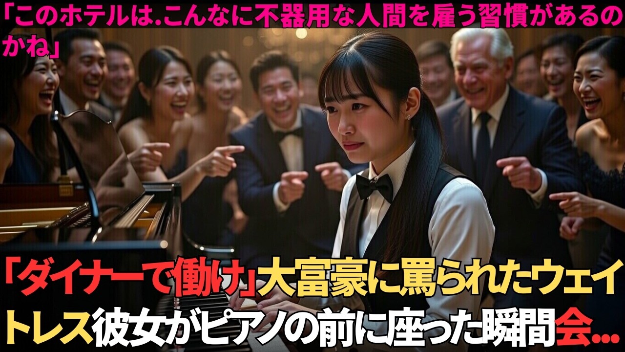 億万長者が冗談で言った「誰かピアノ弾ける？」ウェイトレスが手を挙げた瞬間、彼の人生最大の屈辱が始まった