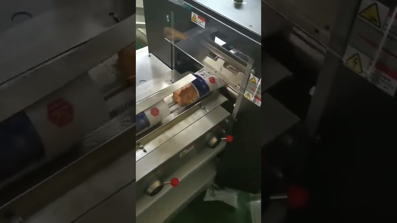 Full-automatic bread packing machine #machine #labelingmachine Multifunctional packaging machine