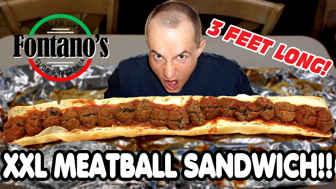 MONSTER MEATBALL SUB SANDWICH CHALLENGE!! | 7LBS (3.2KG), 3FT (91CM) LONG!