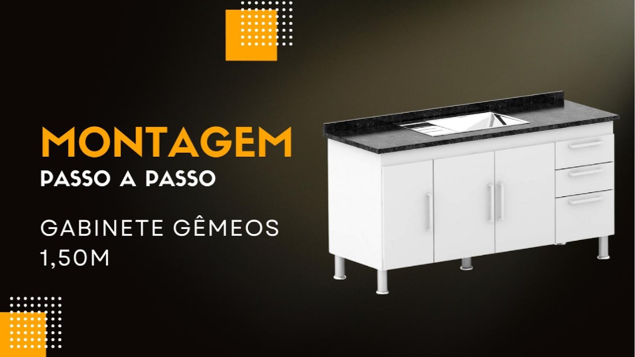 Gabinete Gêmeos 1,50m - Montagem Completa
