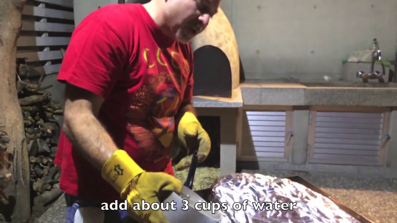 Whole lamb in brick oven with pilaf stuffing