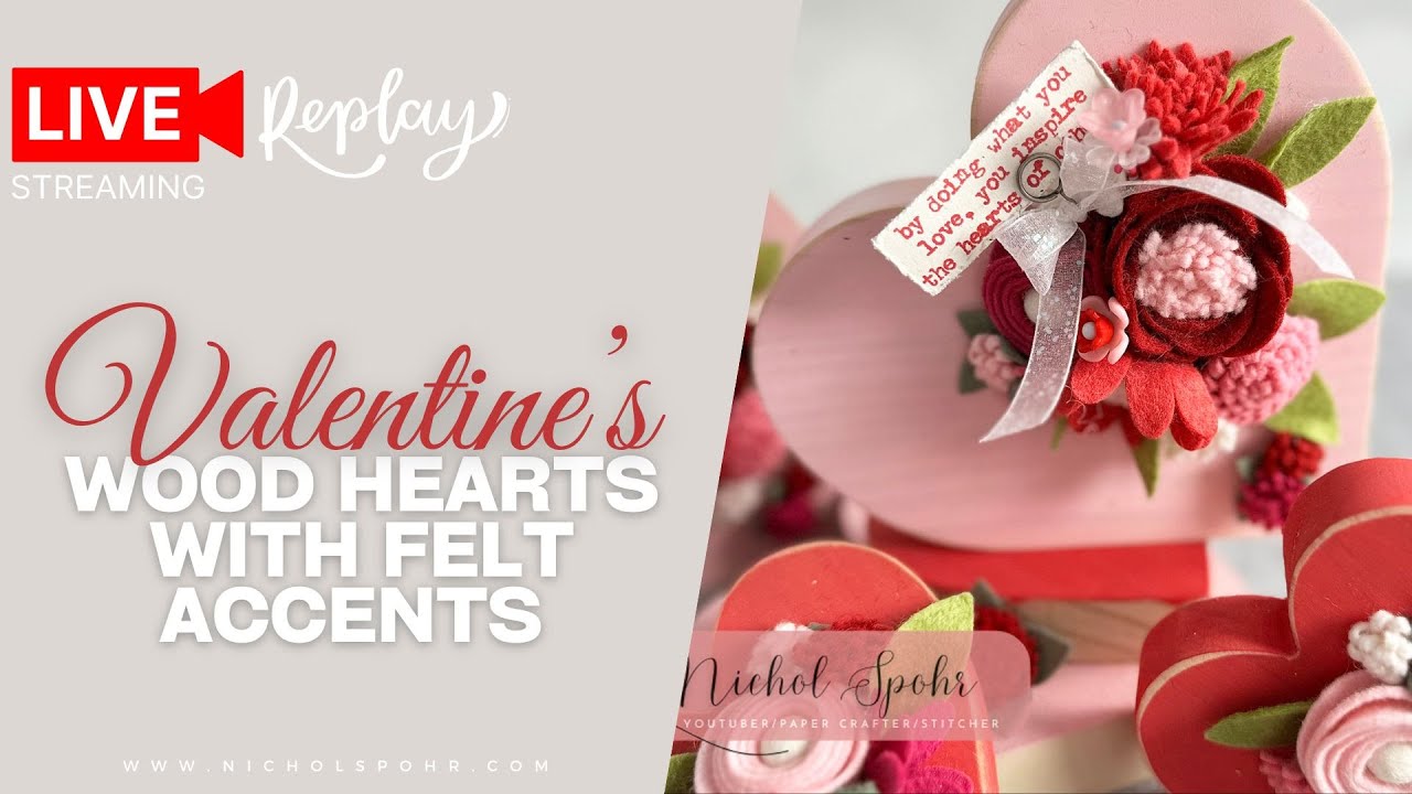 Create Adorable WOOD Hearts with Felt Accents for Valentine's Day