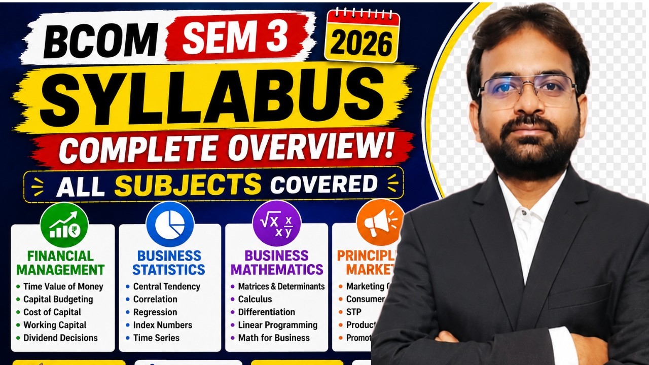 Bcom 3rd semester syllabus | Bcom sem 3 syllabus 2026 | CWG for BCOM