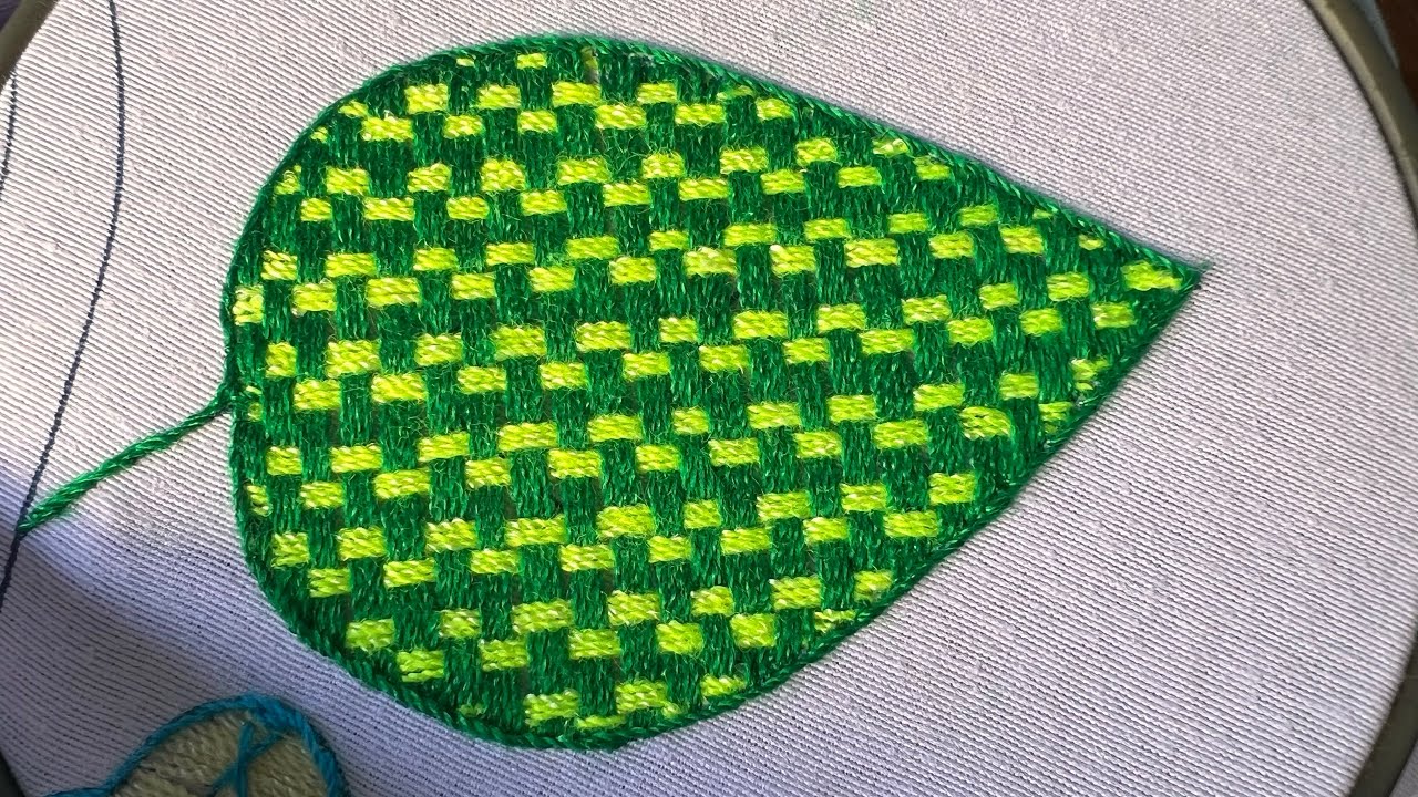 CÓMO BORDAR UNA HOJA PUNTADA FAVIL 🍃Bordado fácil para hojas 🍃@Bordados bonitos Karen