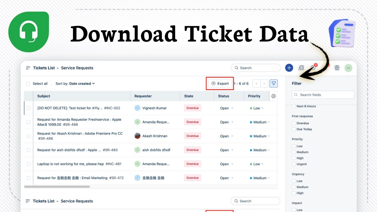 Как экспортировать тикет в FreshDesk (формат файла)
