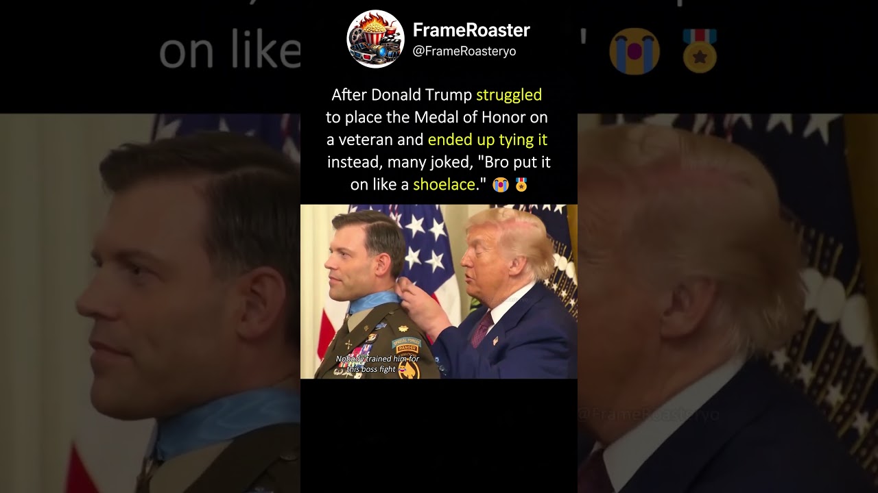 Trump's Medal Moment Has The Internet Crying 😭🎖️ #viral