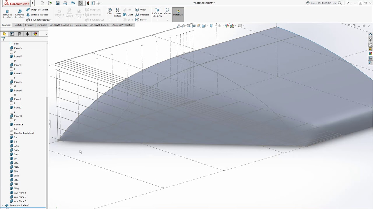 Solidworks: Complex Contour Surface Sheet Metal
