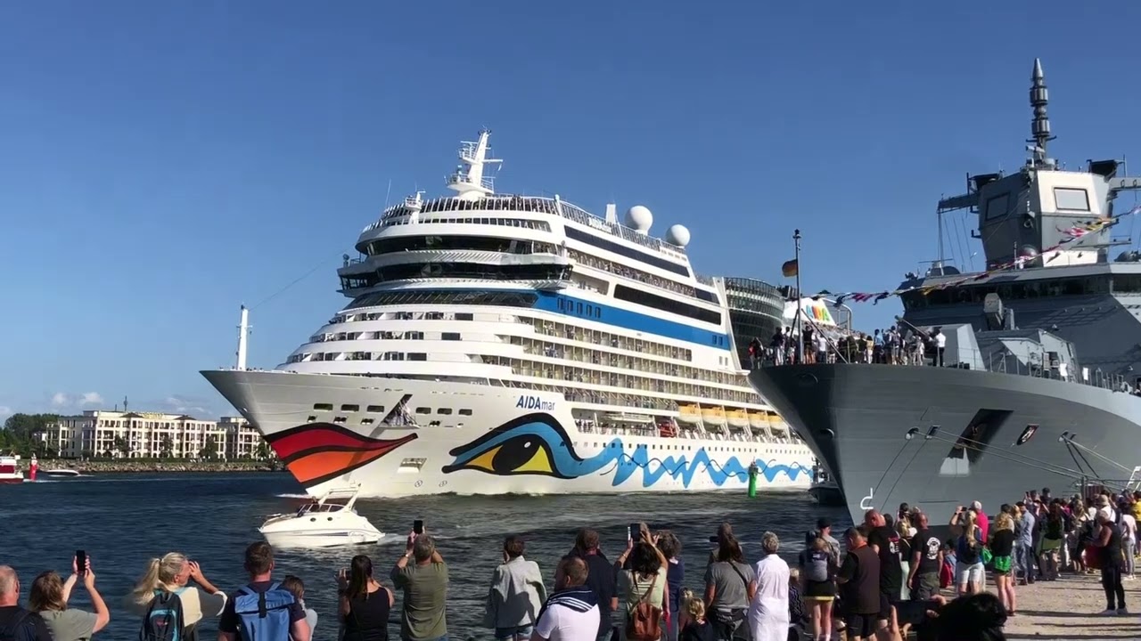 AIDAmar, Ausfahrt aus Warnemünde, 10.08.25 um 17 Uhr, Hanse Sail 2025