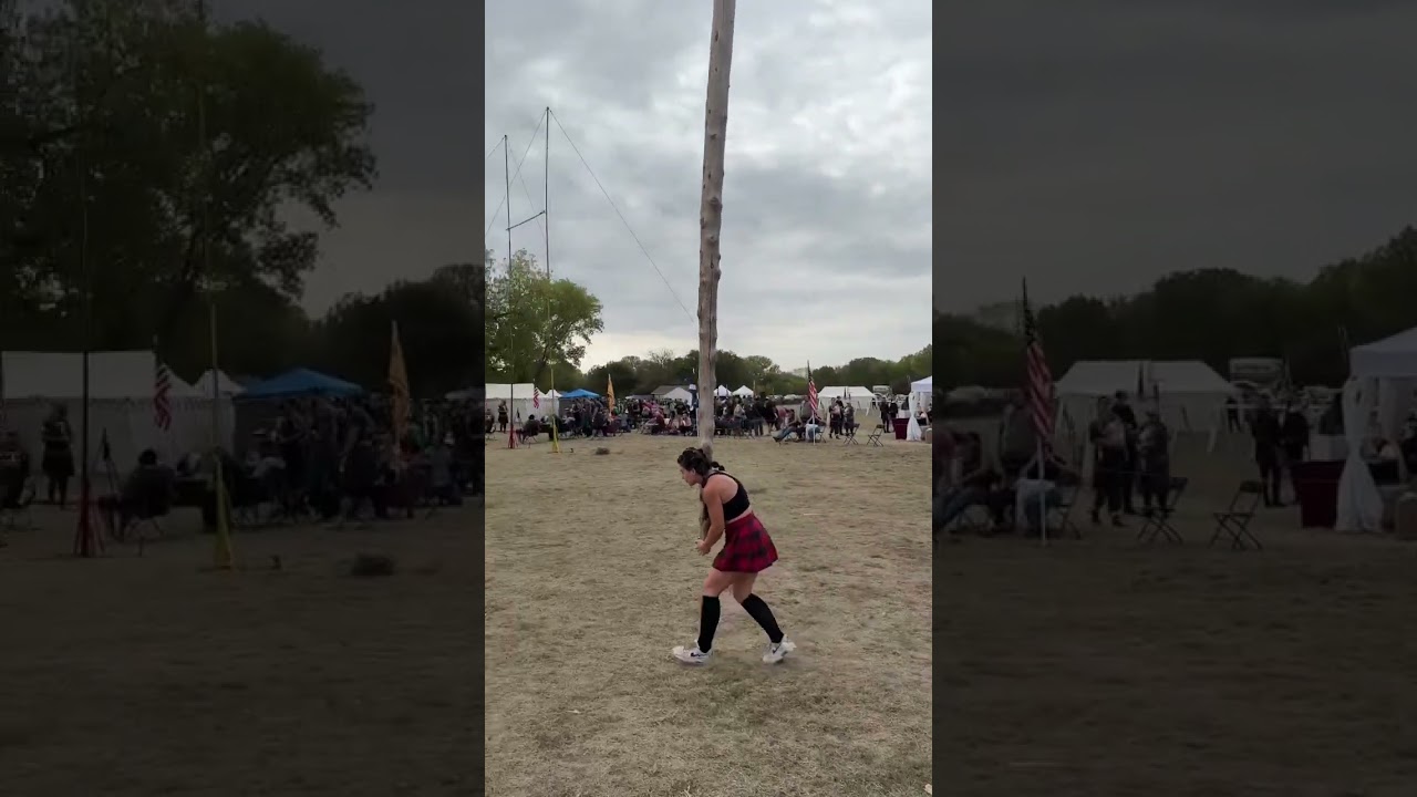 Highland Games caber toss! #highlights #highlandgames #sports #caber #cabertoss #kilts #strong