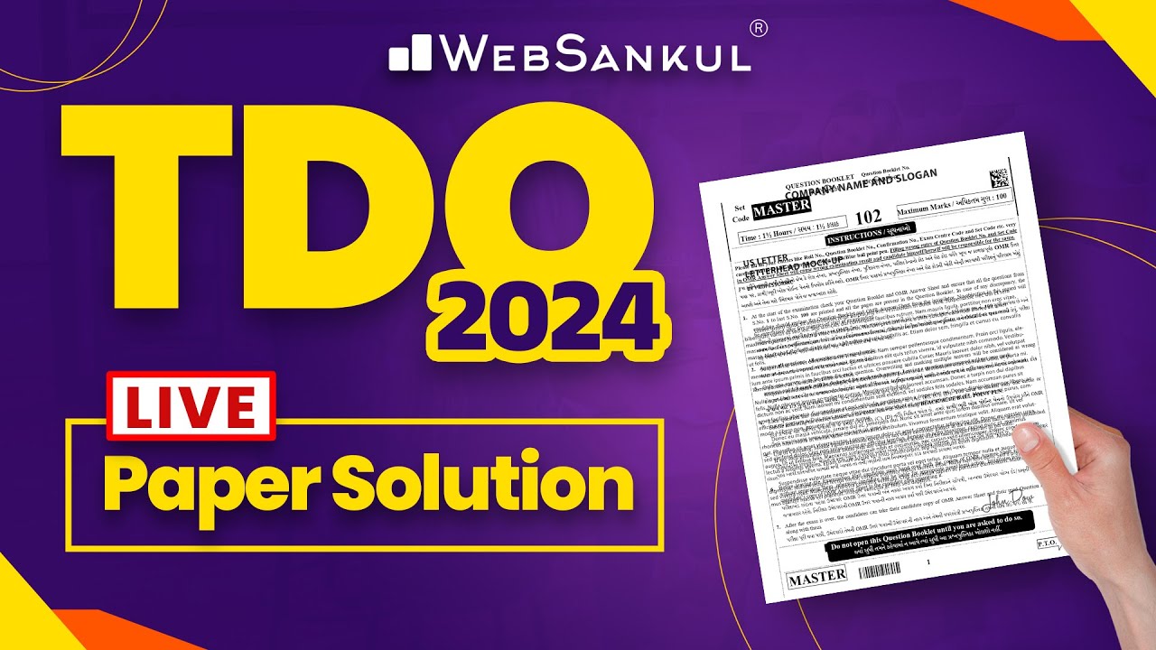GPSC TDO Paper Solution 2024 | Tribal Development Officer Class 2 | આદિજાતિ વિકાસ અધિકારી |WebSankul