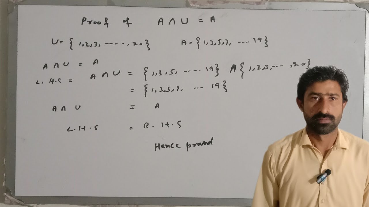 Proof of A ∩ U = A | Identity Law of Intersection (Set Theory)