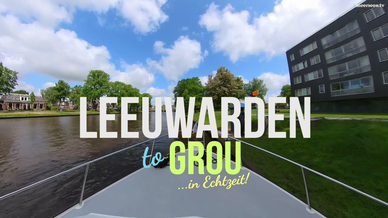Leeuwarden to Grou via Wergea - Realtime Real Sound ASMR - Friesland by Boat