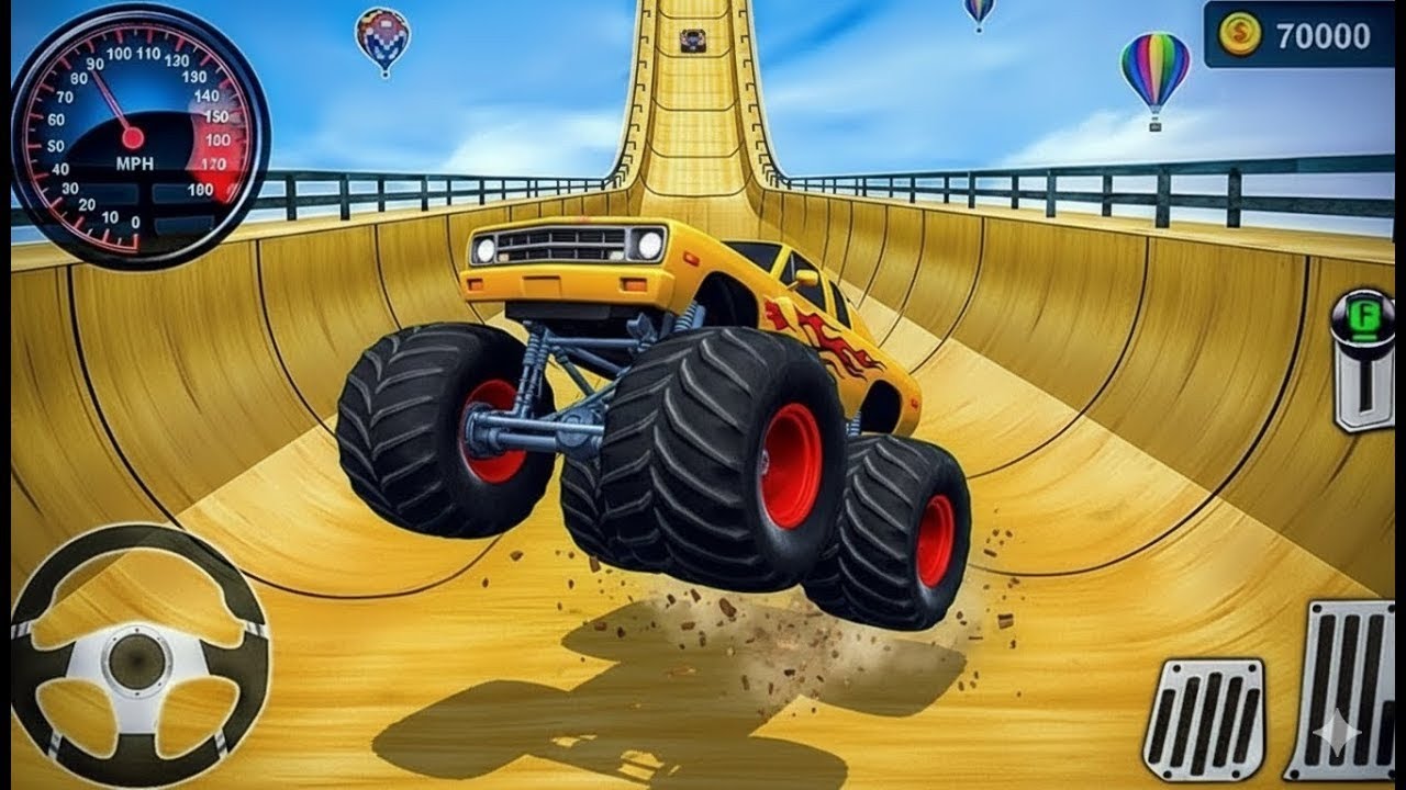🔥Monster Truck Mega Ramp Stunts – Impossible Car Driving & Extreme Crash Gameplay | Android Gameplay