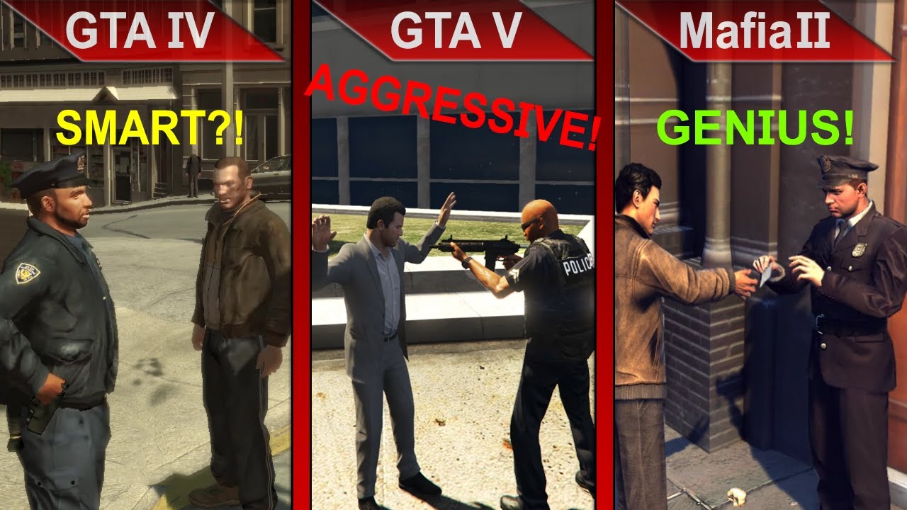 Сравнение логики полицейских 2 | GTA IV против GTA V против Mafia II | ПК | ULTRA