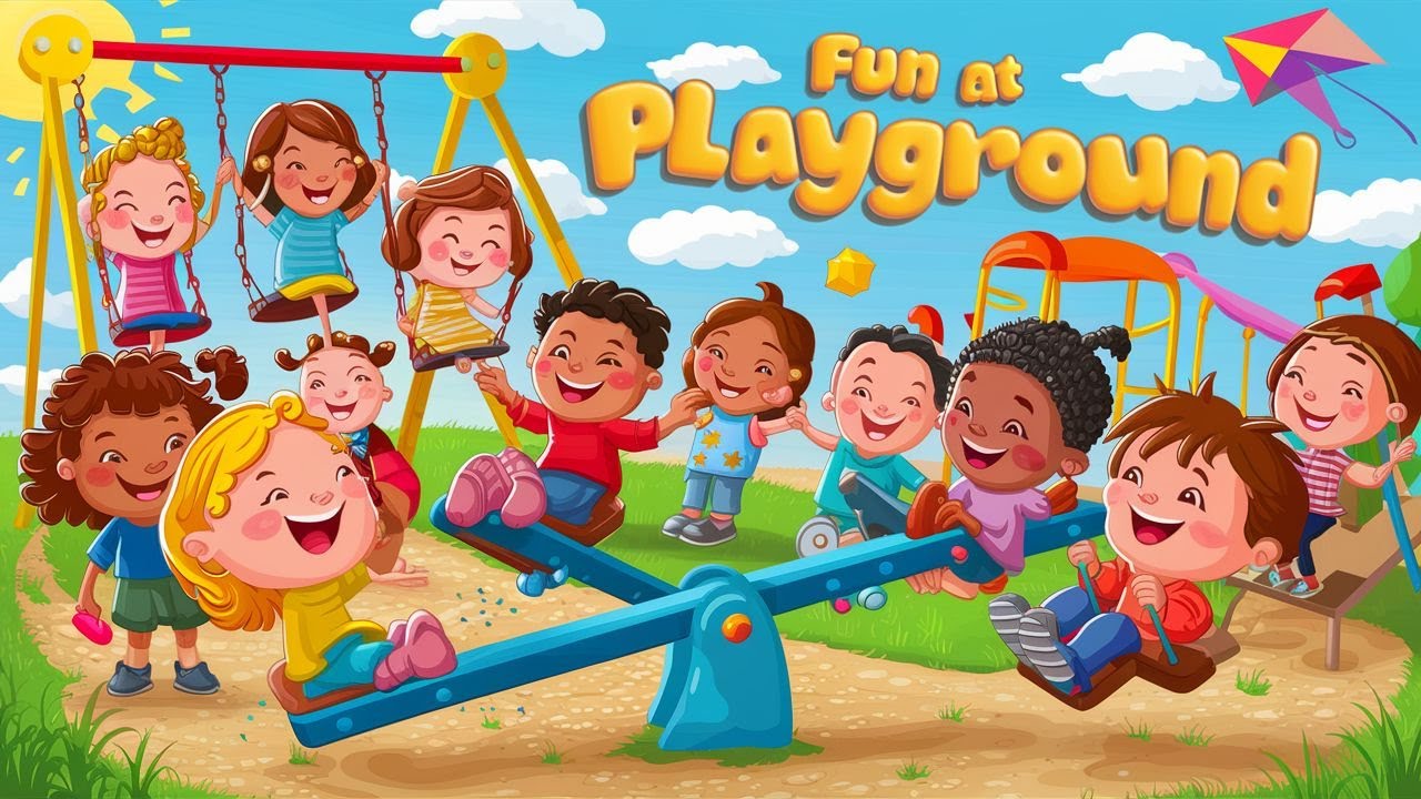 Playground Cartoon Animation |colourful characters |