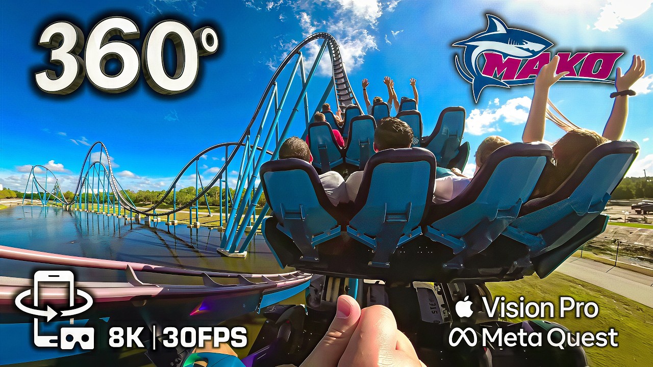 Mako 8K 360°: The Wildest VR Roller Coaster Ride immersive onride POV SeaWorld Orlando