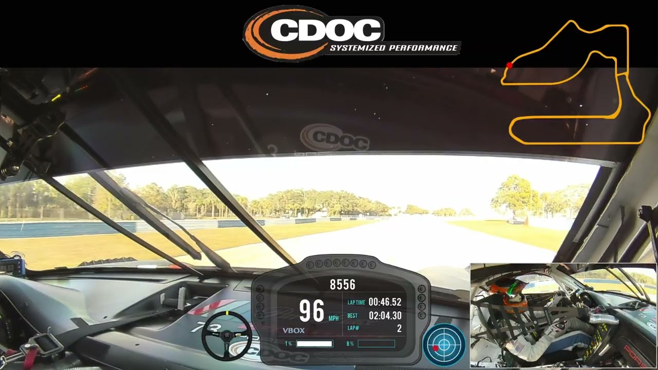 HSR Sebring Test -  2:03.27  - 2016 Porsche 991 GT3 R Park Place #73 - Coach Johannes van Overbeek
