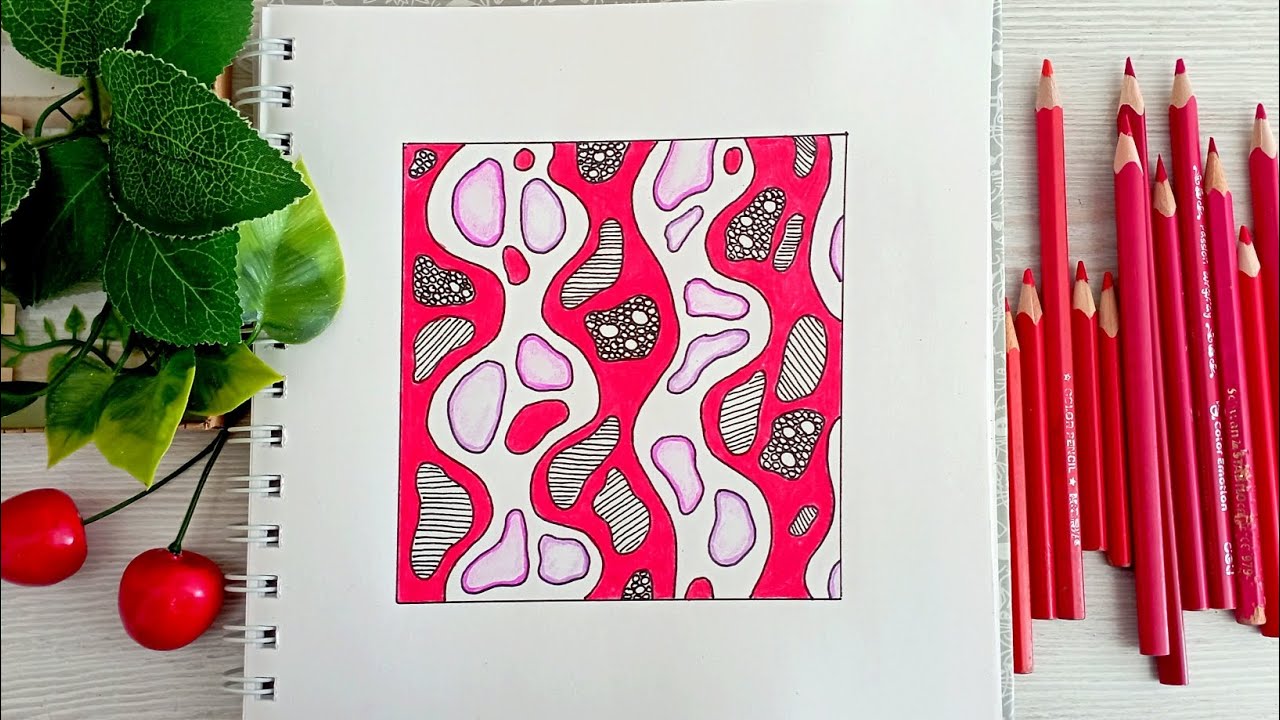 #64 Red Color | Relaxing Drawing | Art Therapy 🍒
