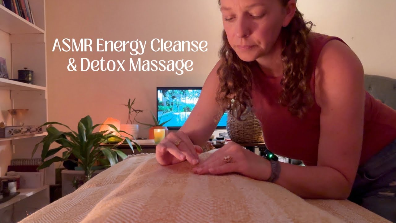Full Body ASMR Energy Cleanse + Lymphatic Massage💆🏼‍♀️Reiki to Detox & Reset🦜Rainforest Soundscape