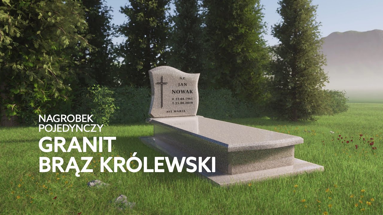 Nagrobek pojedynczy granit Brąz Kr&oacute;lewski