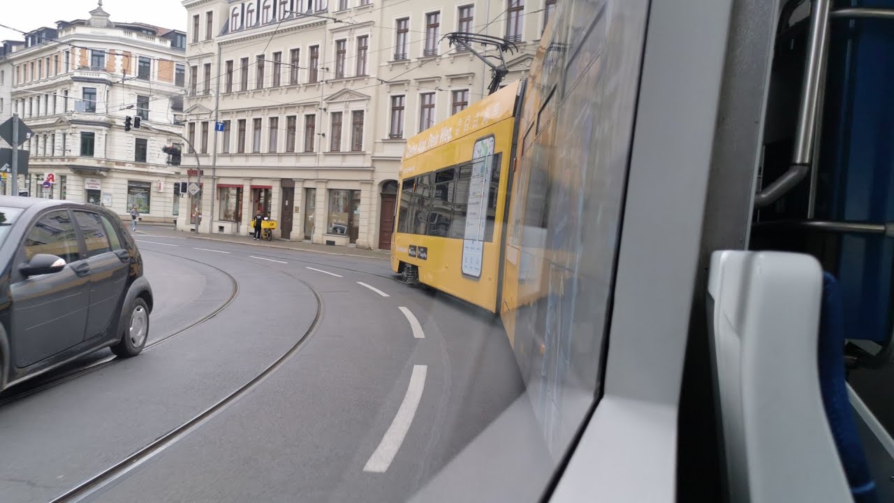 Straßenbahn mitfahrt Leipzig Linie 32