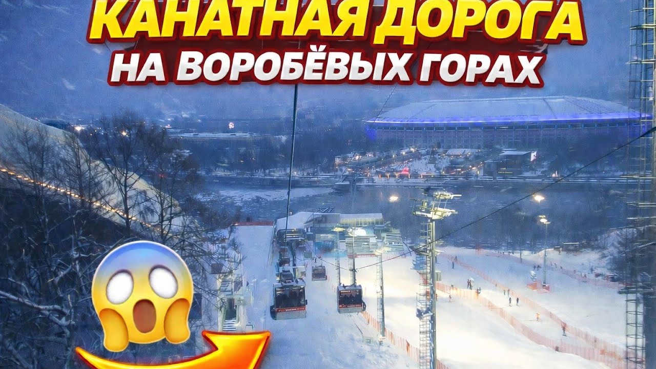 Канатная дорога на Воробьёвых горах зимой. Москва, 24.01.2026 