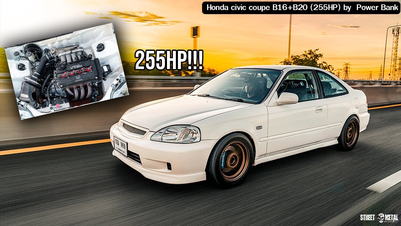 Chilling day with Honda Civic Coupe B20 (255HP) Tune by Power Bank