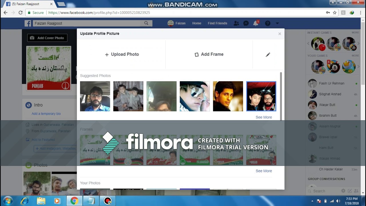 how to change fb cover pic and change password