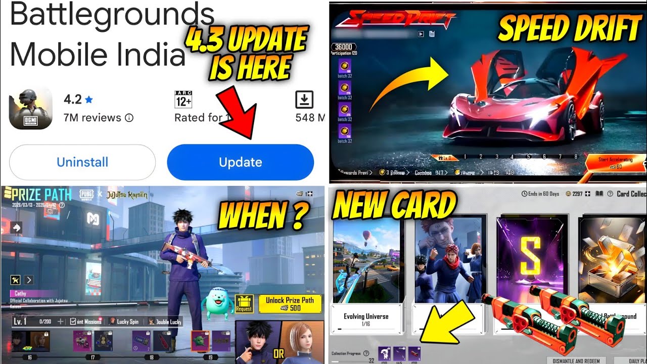 FINALLY 4.3 UPDATE IS HERE | BGMI PRIZE PATH WHEN? | NEW CARD COLLECTION IN BGMI 4.3 UPDATE | A18 RP