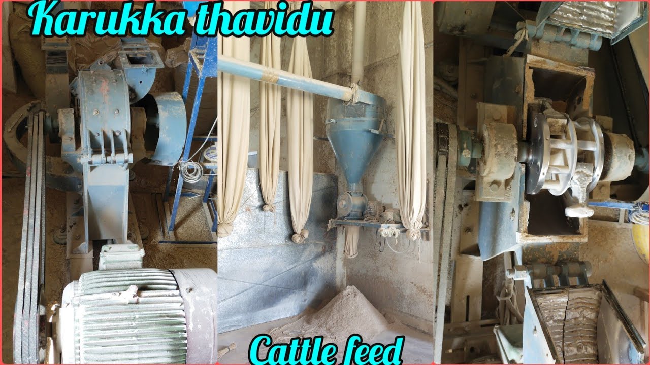 karukka Thavidu/Cattle feed  Manufacturing Machine 50Hp working process