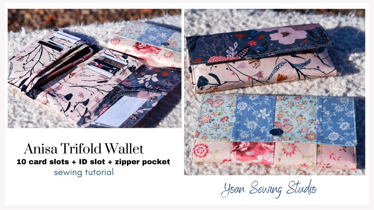 sew trifold wallet/clutch -anisa trifold wallet tutorial - sewing tutorial