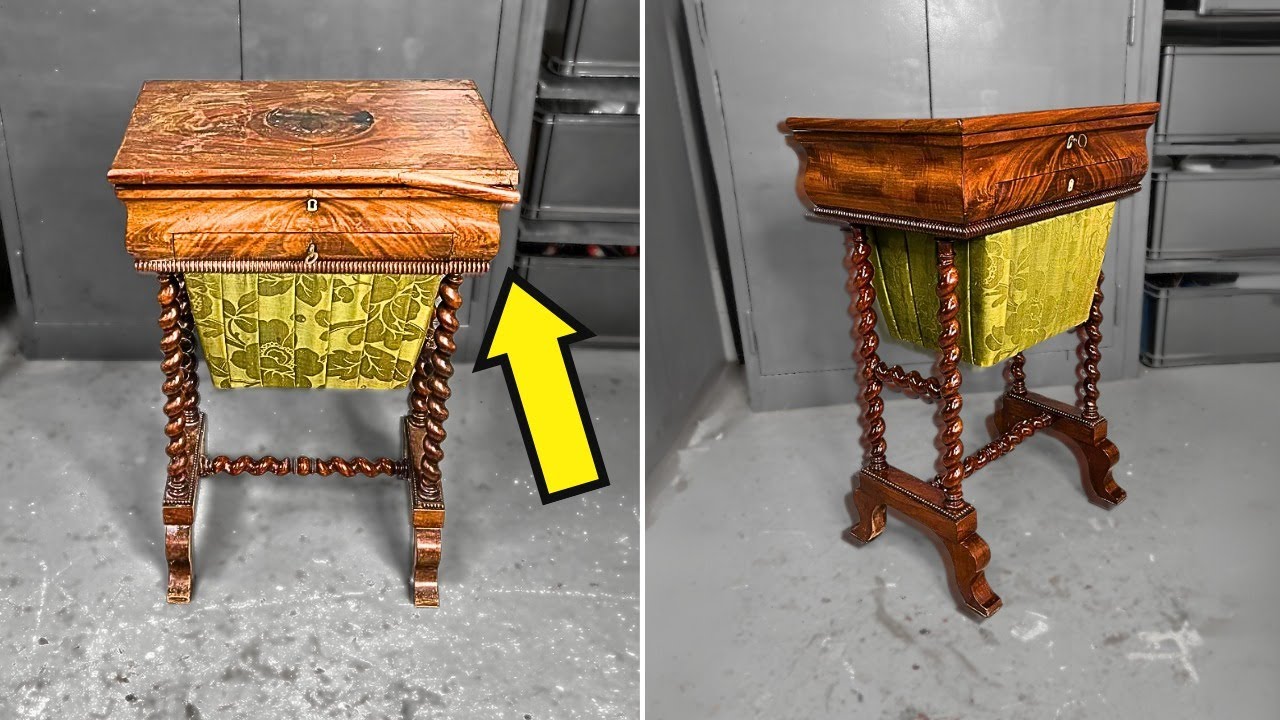 Amazing Restoration of a 19th Century European Sewing Table | Arie Furniture Restoration