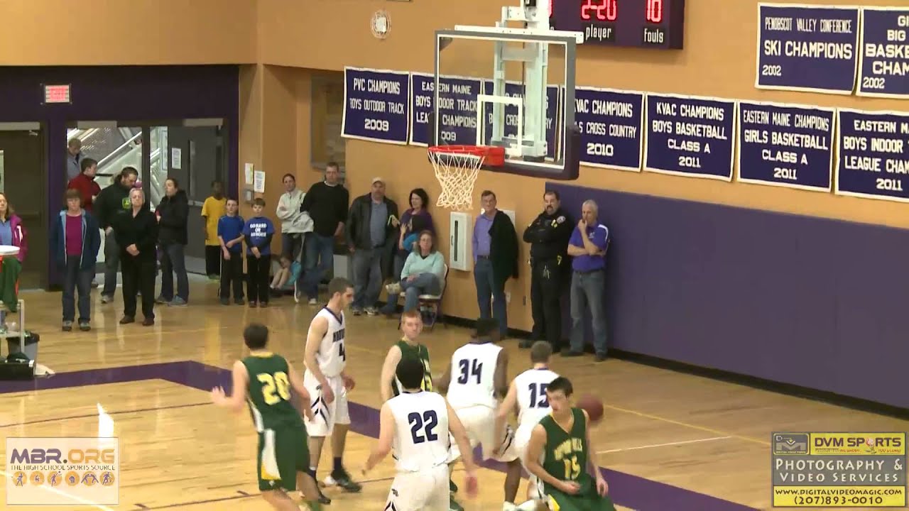 NICE DUNK! Oxford Hills @ Hampden Academy - Boys Basketball  HIGHLIGHTS -  2/1/14