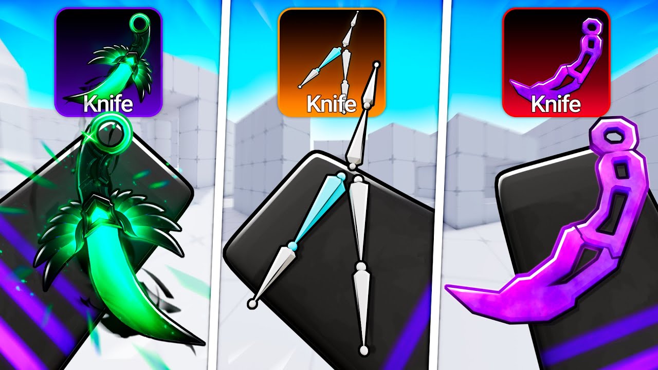 Winning with RAREST KNIFE SKINS in Roblox Rivals! (0.01%)