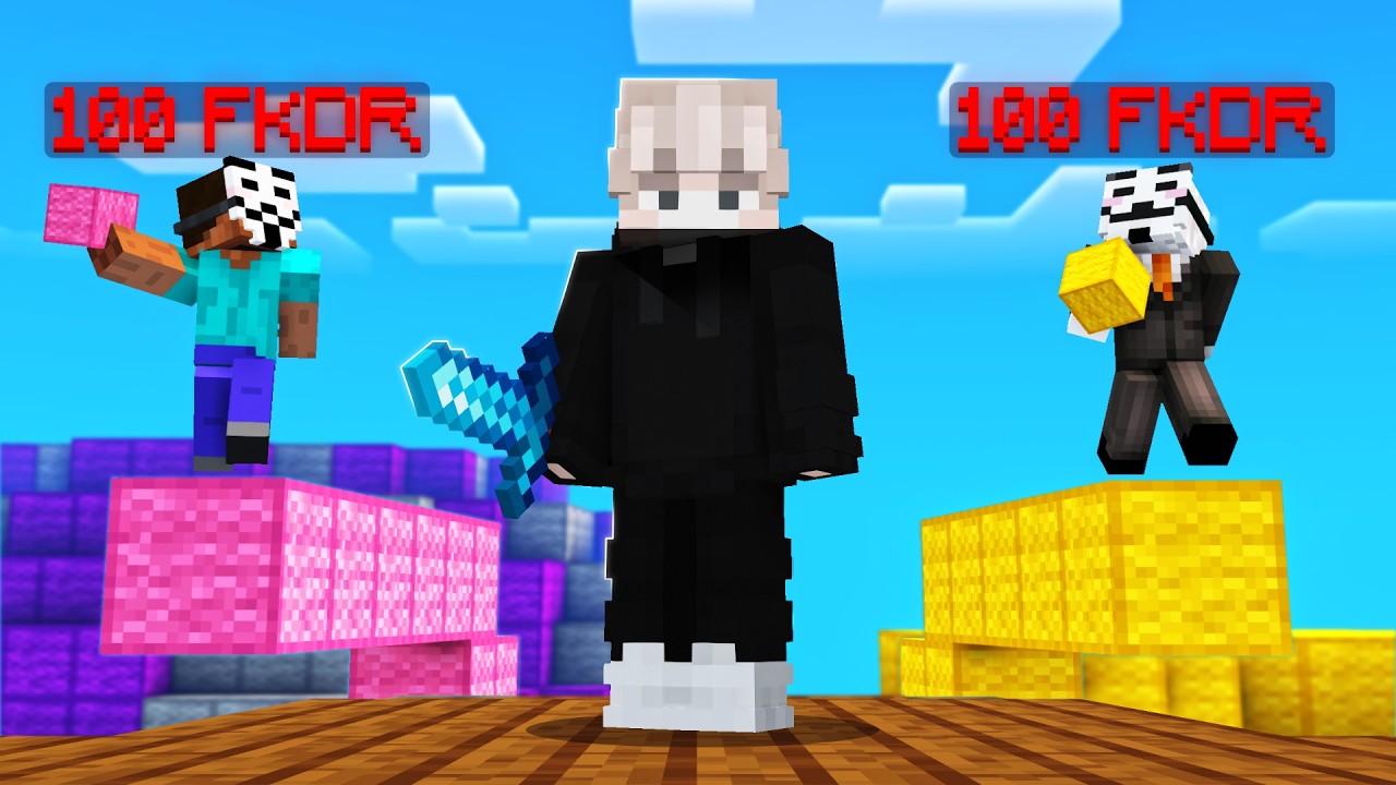 Безнадежная ситуация 1 на 2 против читеров с показателем FKDR 100 в Bedwars