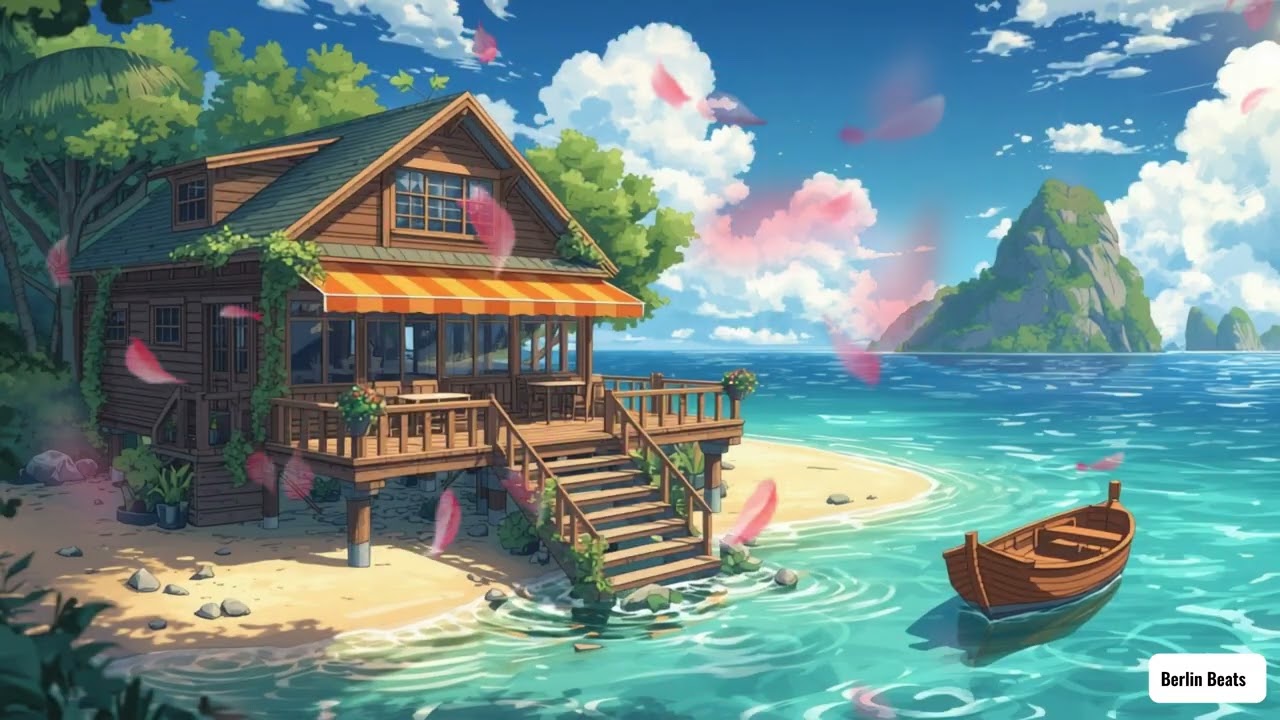 Sanfte Lofi Beats am Meer 🌊☕ | Entspannendes Anime Café | Lernen, Arbeiten & Abschalten