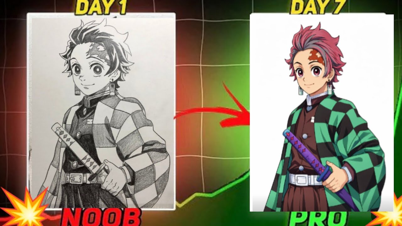 Tanjiro Kamado✅ Anime Drawing ❤️Full Video | Demon Slayer Pencil Sketch✍️🙏