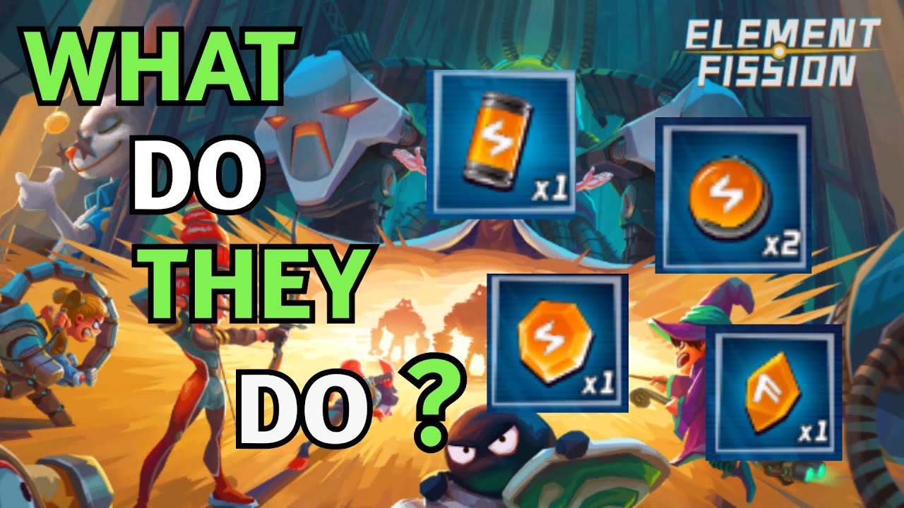Gear Modifiers in Element Fission. Resetting potions,  and Reforging Potions in Element Fission.
