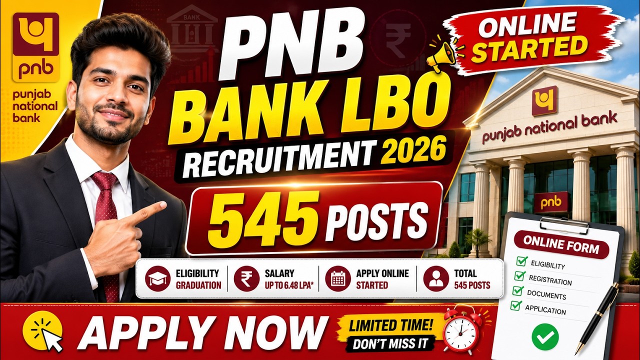 🔥 PNB Bank LBO Recruitment 2026 | Apply Online for 545 Local Bank Officer Posts
