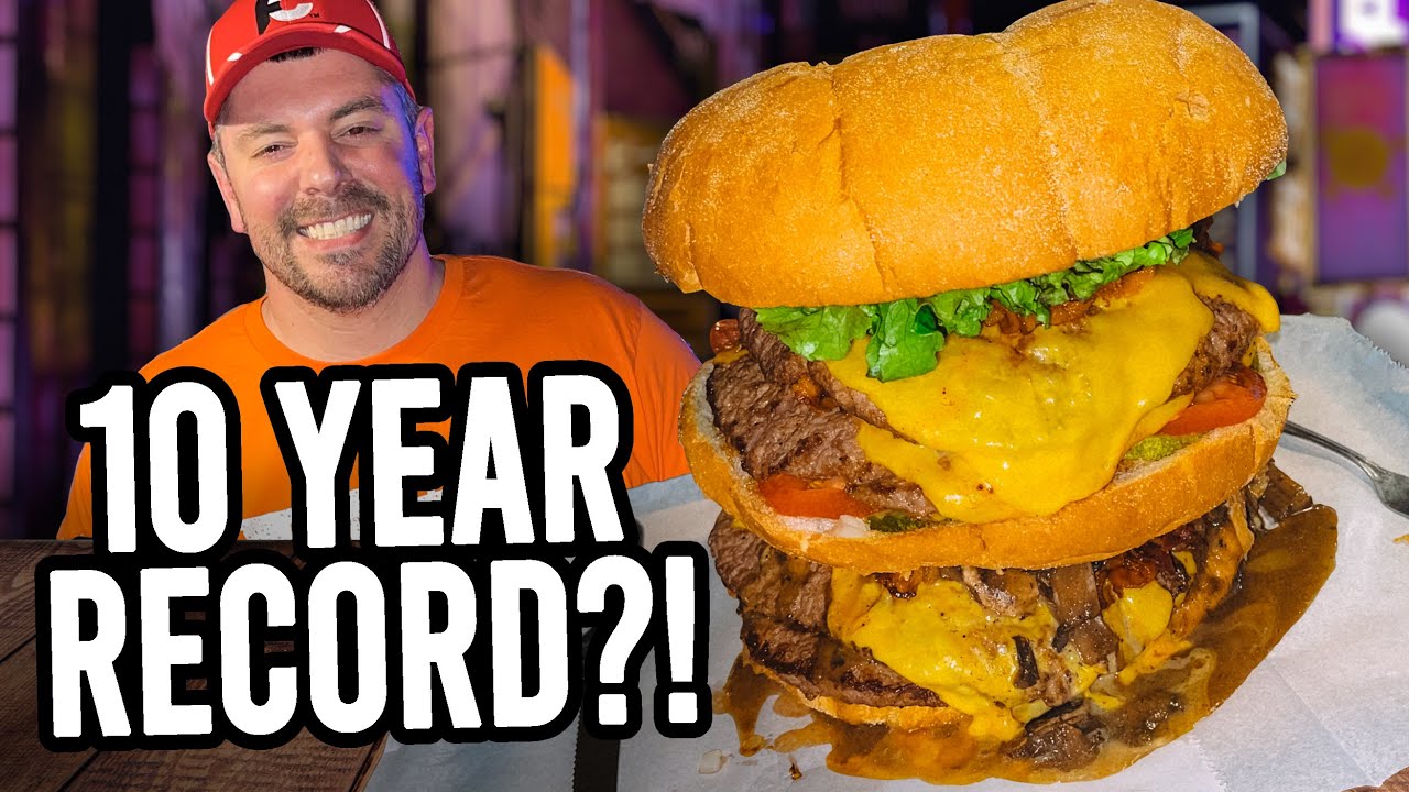 Frankie's 6lb Quadruple Bacon Cheeseburger Challenge in Sheboygan, Wisconsin!!