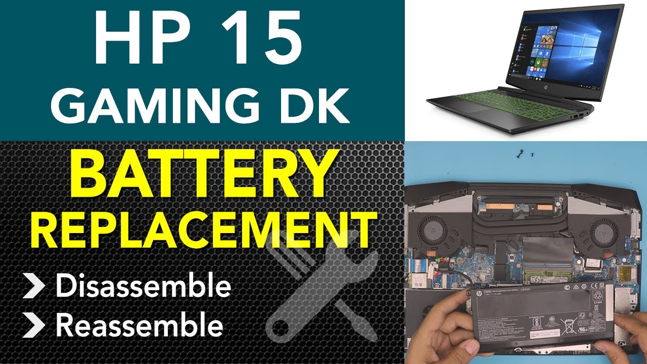 Замена аккумулятора HP Pavilion Gaming 15 Dk - xxx, пошаговая инструкция